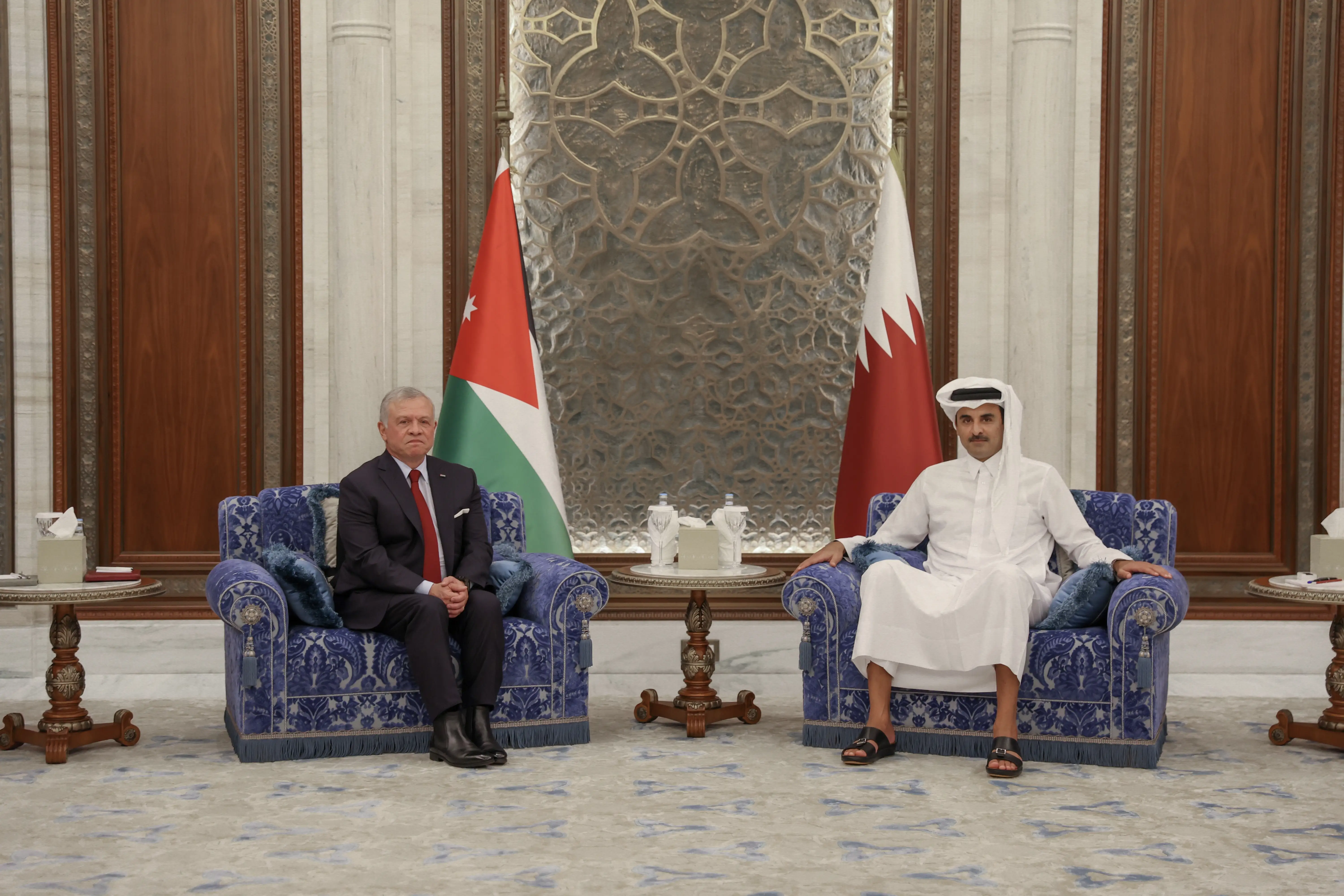 King meets Qatar emir, urges international community to push towards immediate Gaza ceasefire