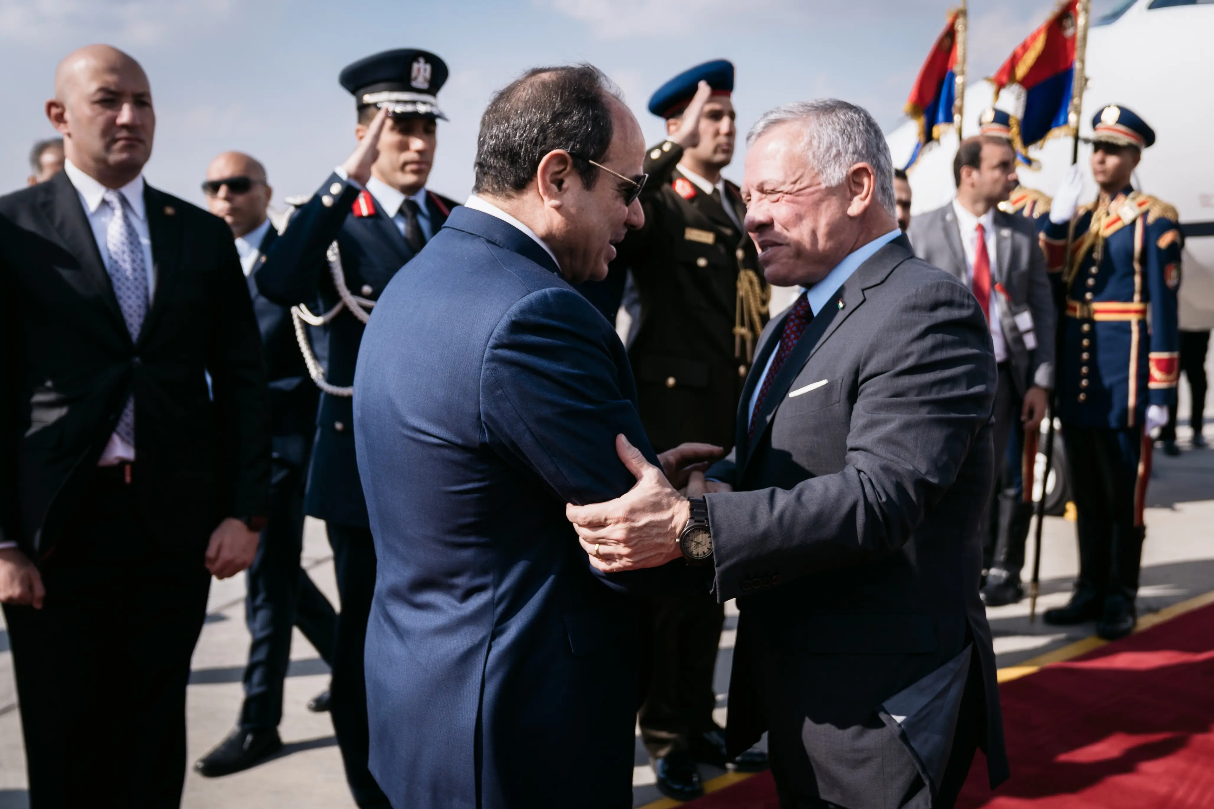 King arrives in Cairo