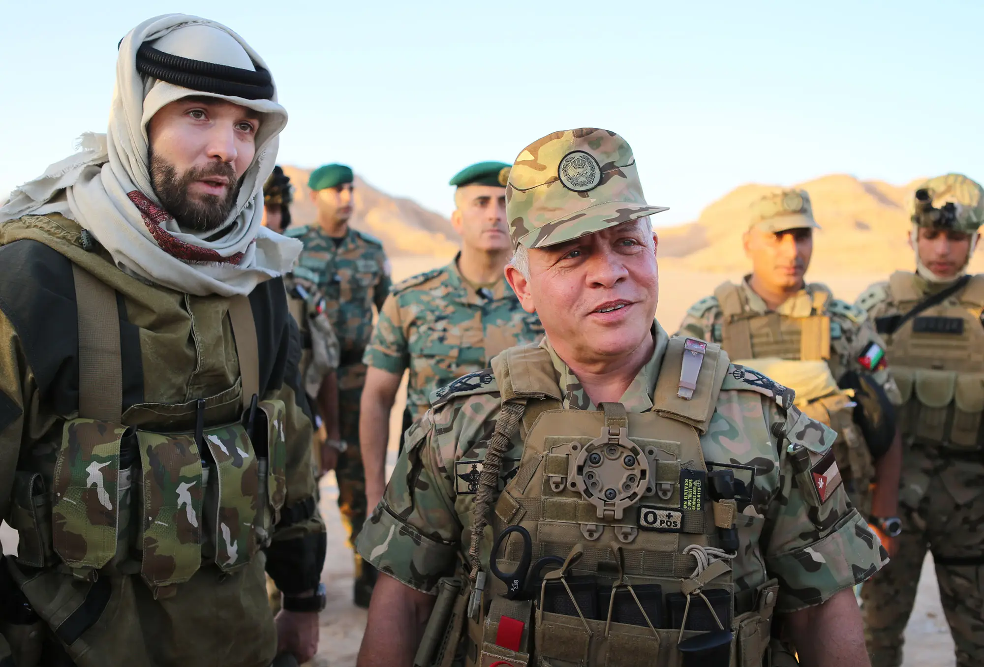 King attends military drill
