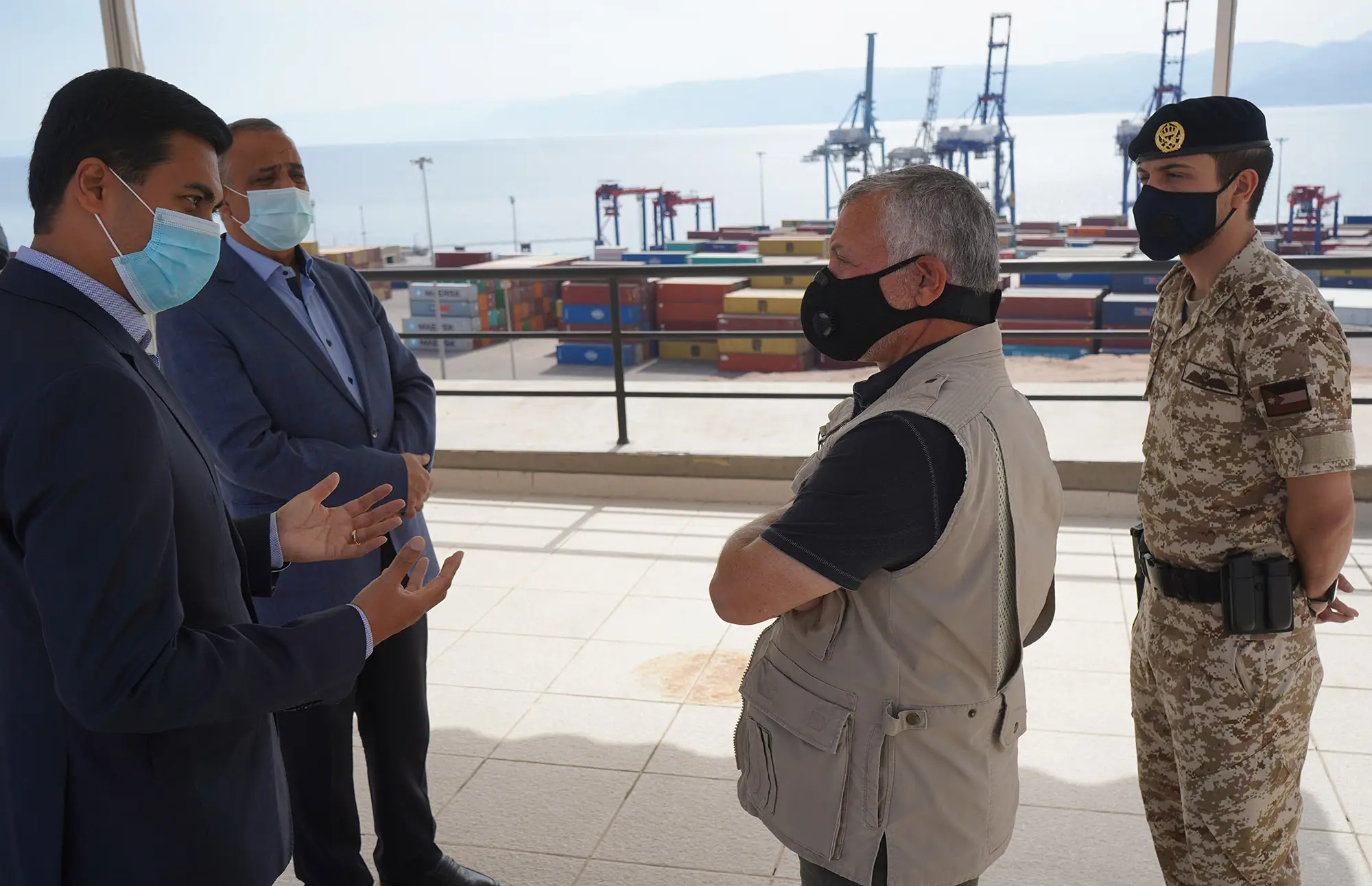King visits Aqaba Container Terminal, inspects shipping, goods movement