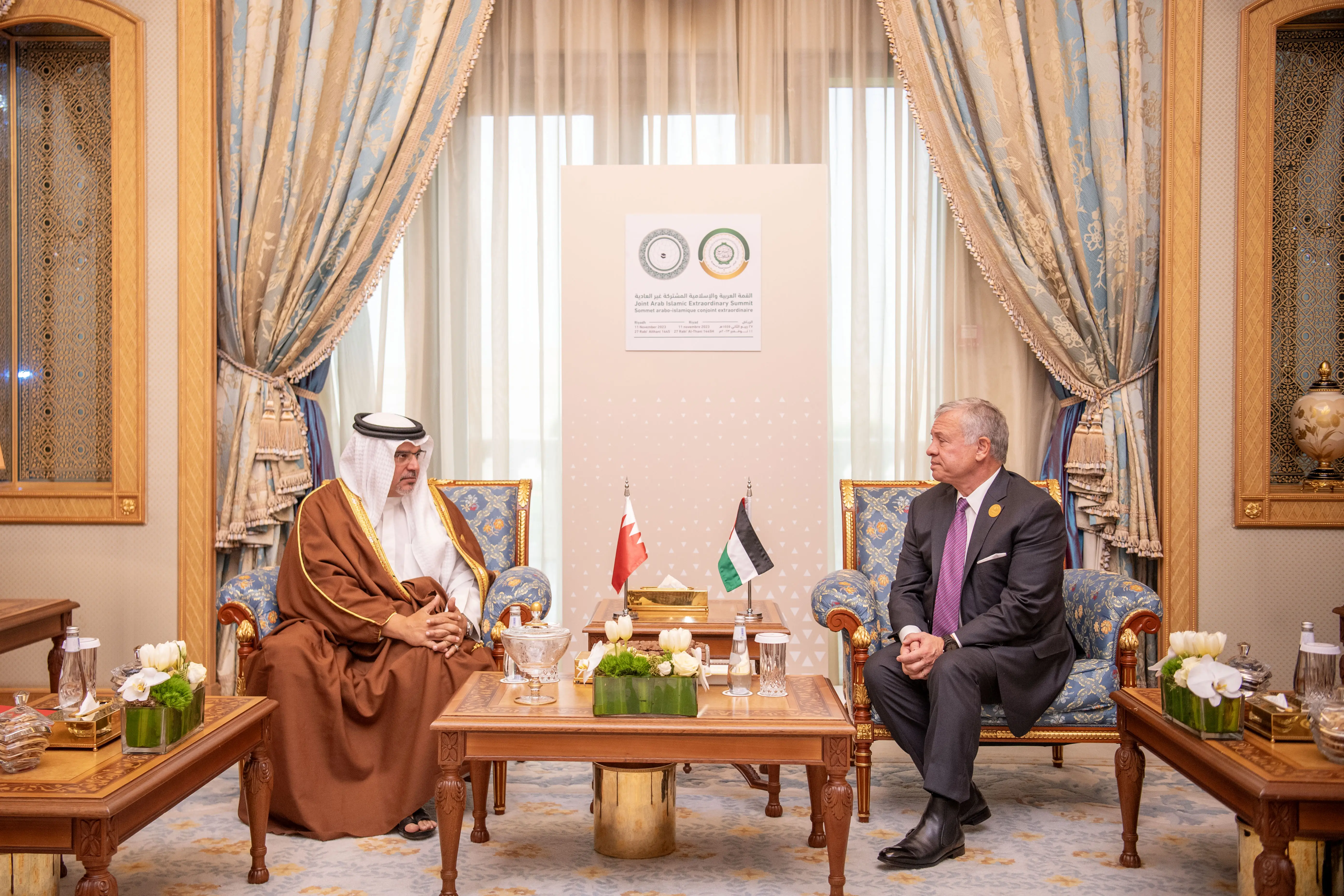 King, Bahrain crown prince discuss efforts to end humanitarian tragedy in Gaza