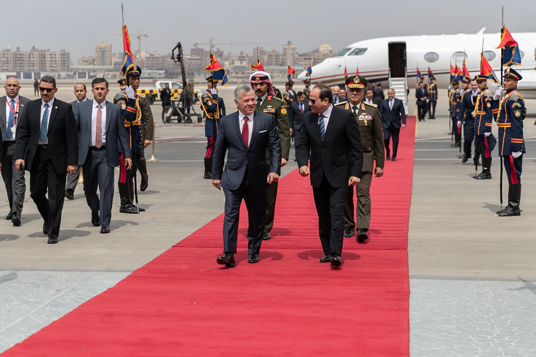 King arrives in Cairo
