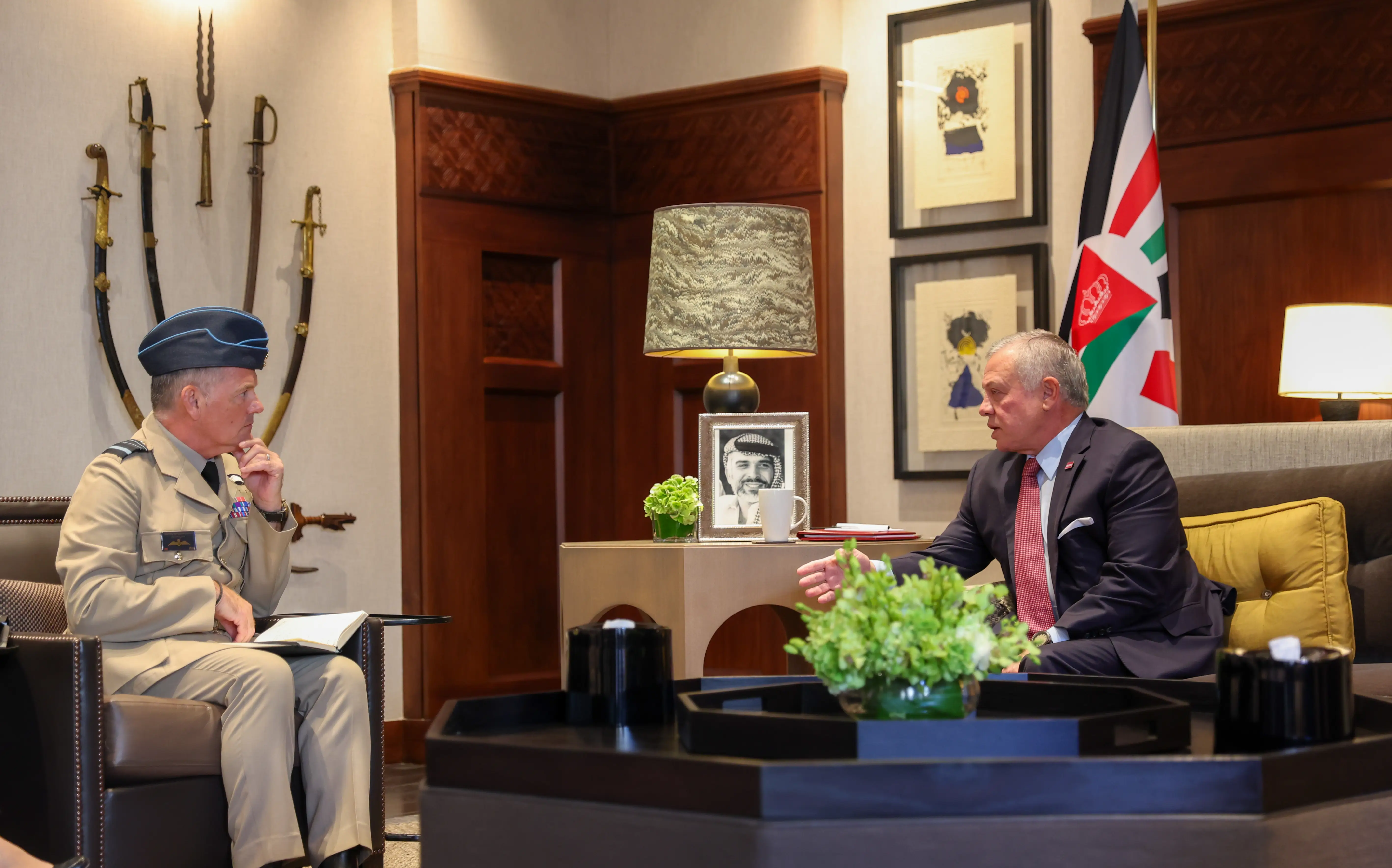 King receives UK military official, renews call for stopping war on Gaza