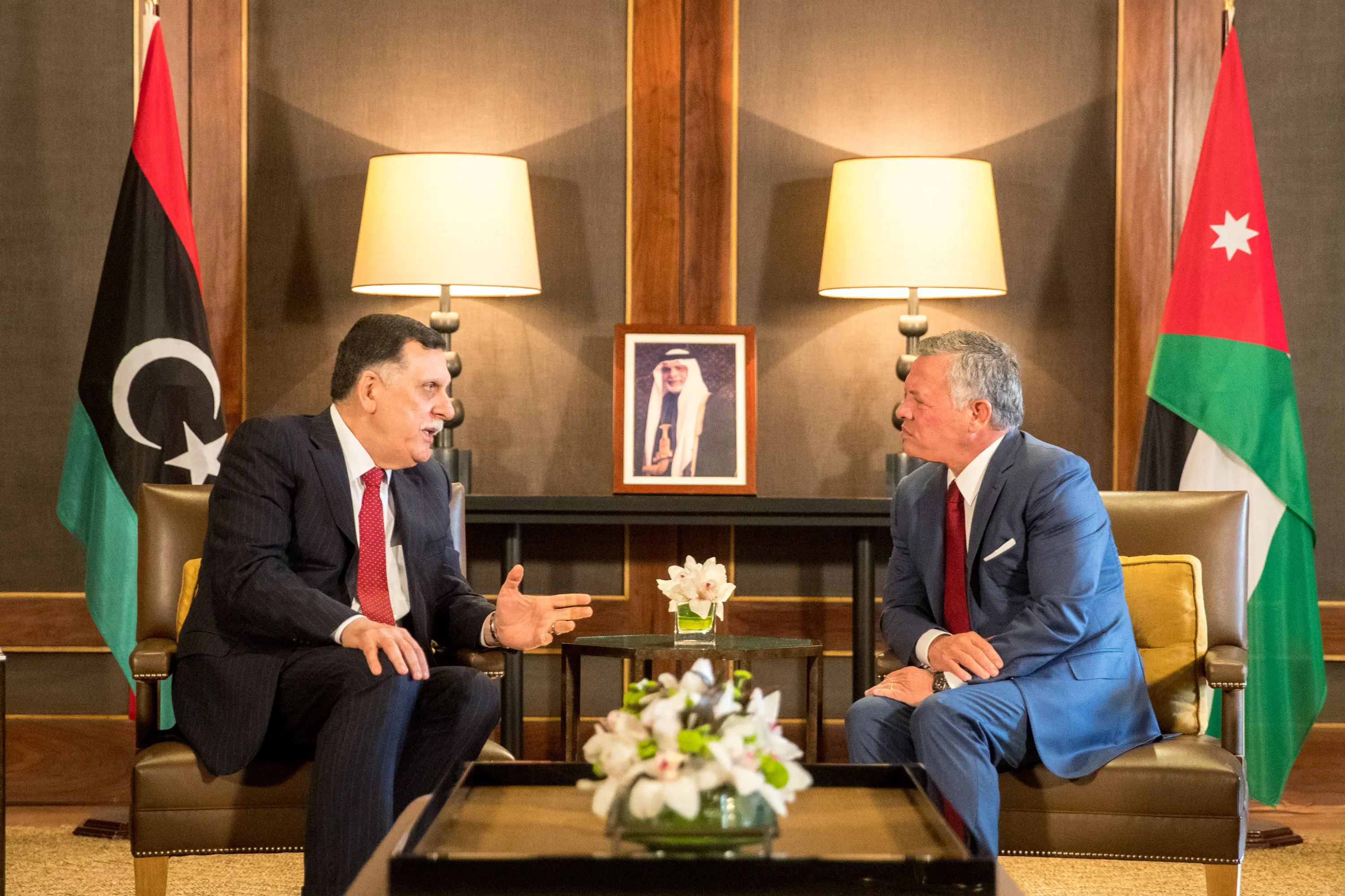 King holds talks with chairman of presidential council of Libya