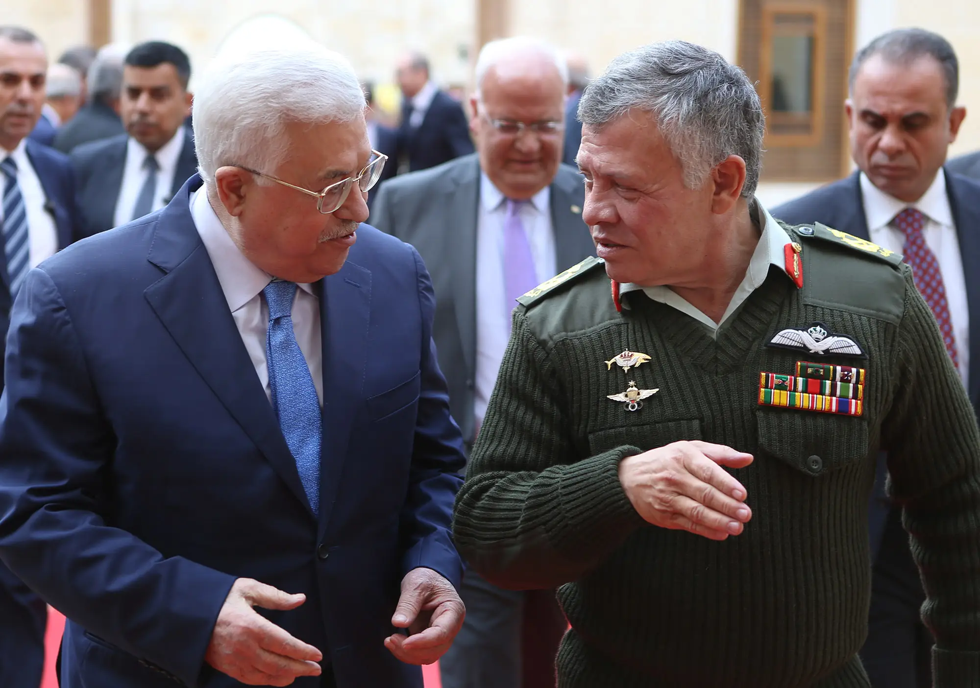 King holds talks with Palestinian president