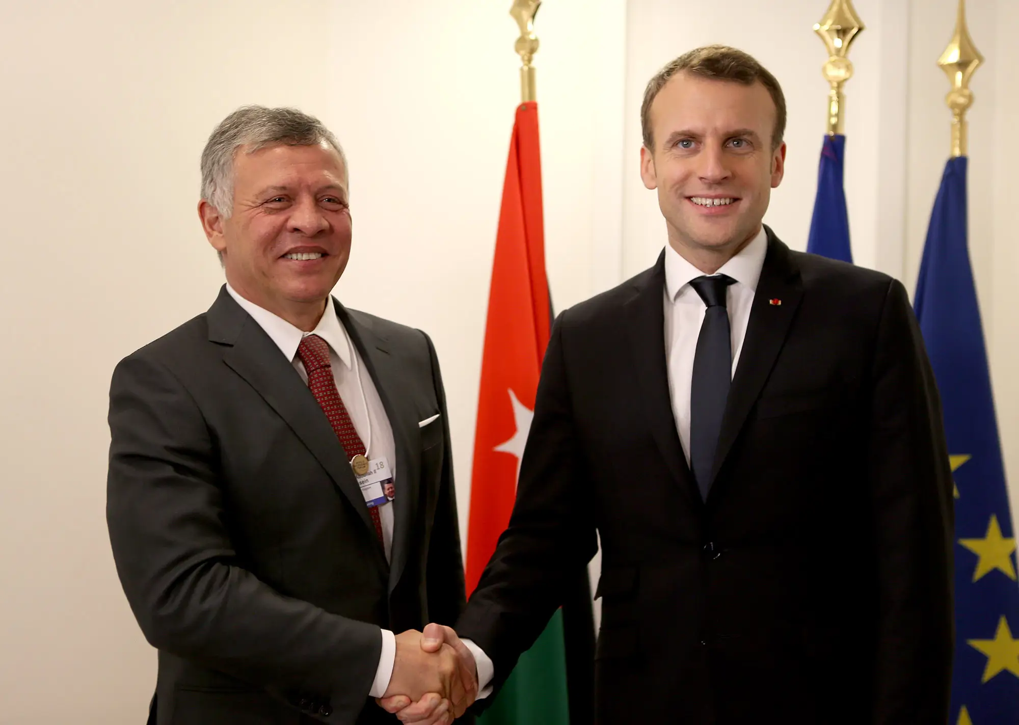 King meets French president, Iraqi PM