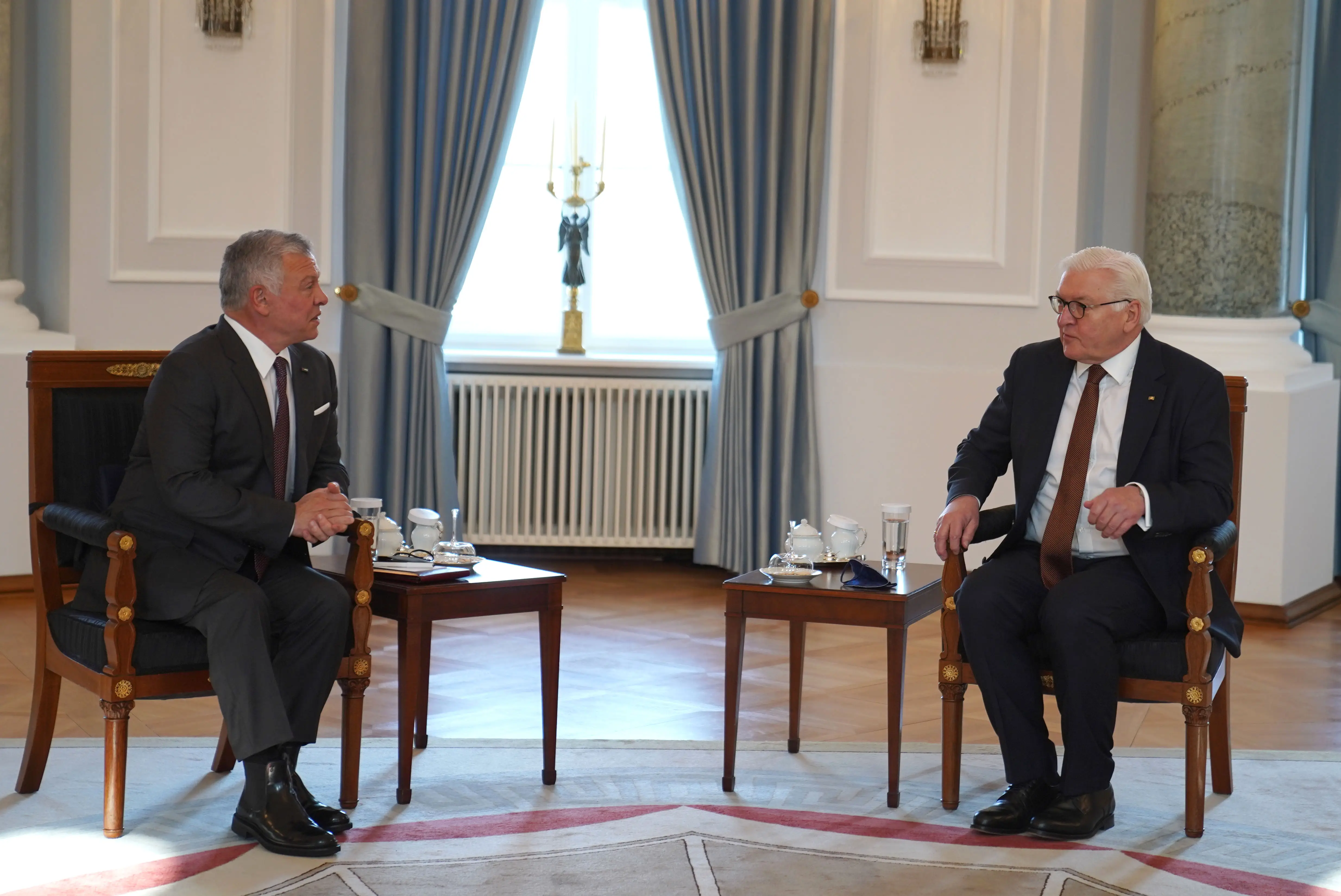 King meets German president in Berlin