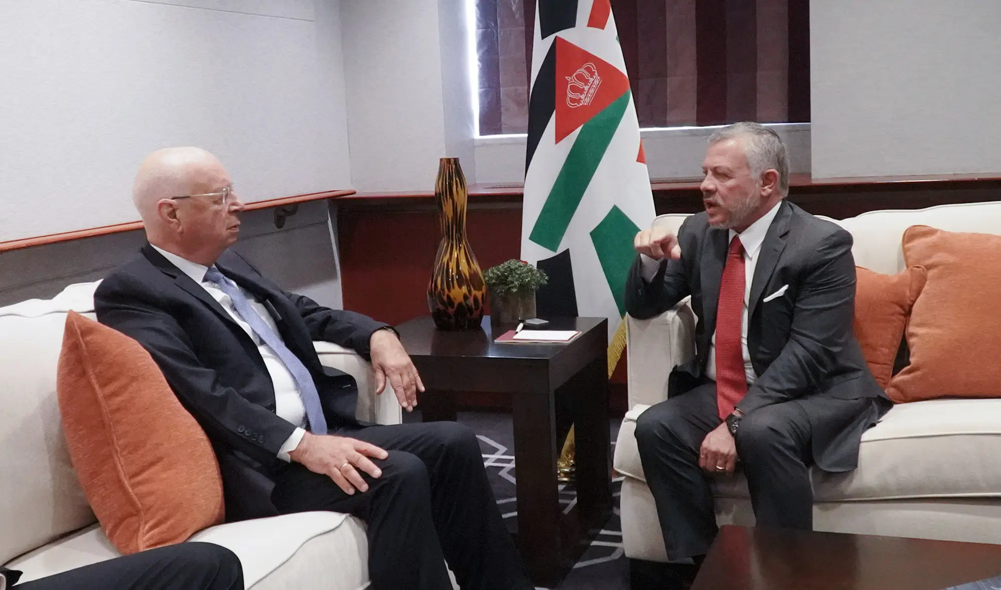 King meets WEF founder in New York