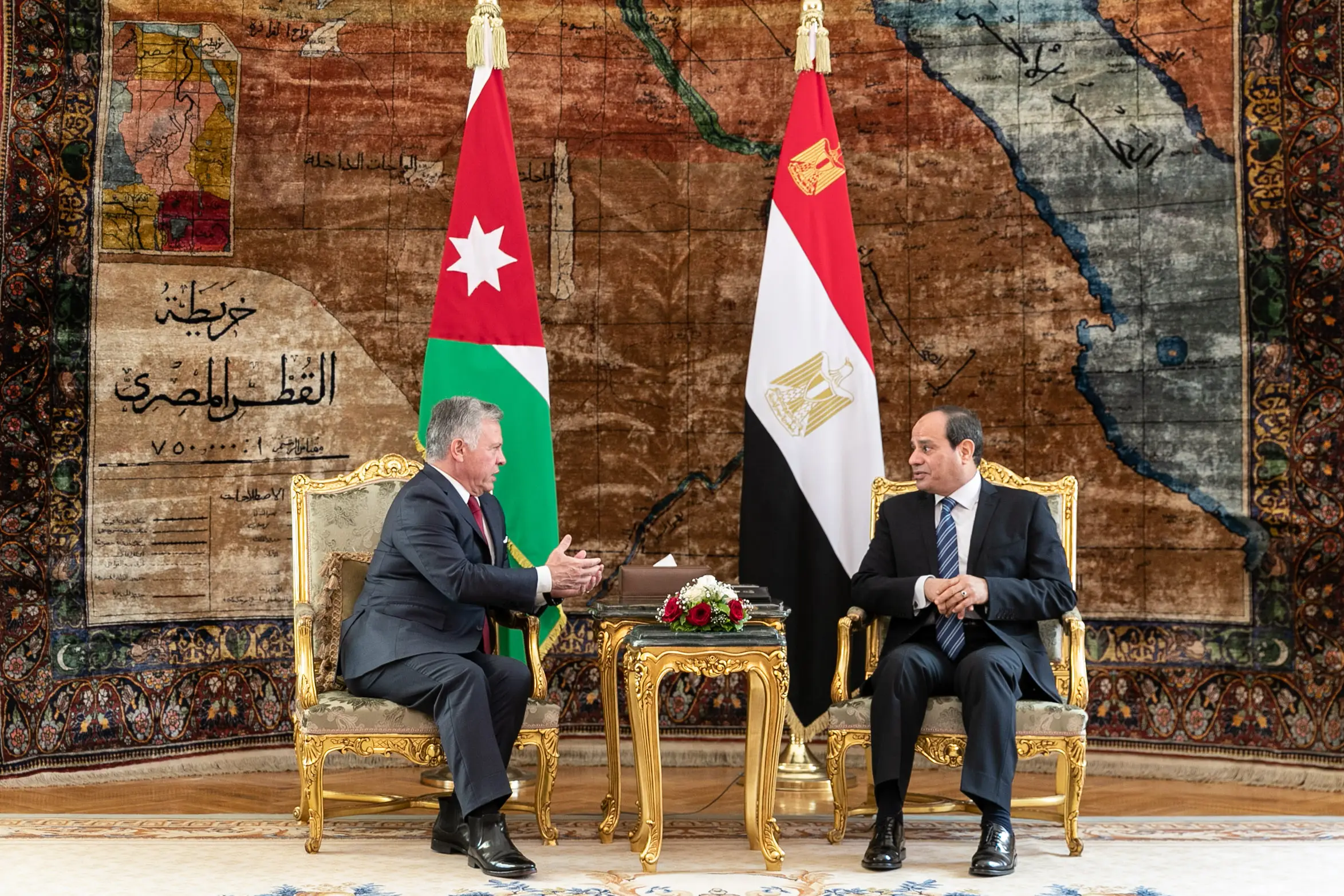 King, Egypt president hold talks in Cairo