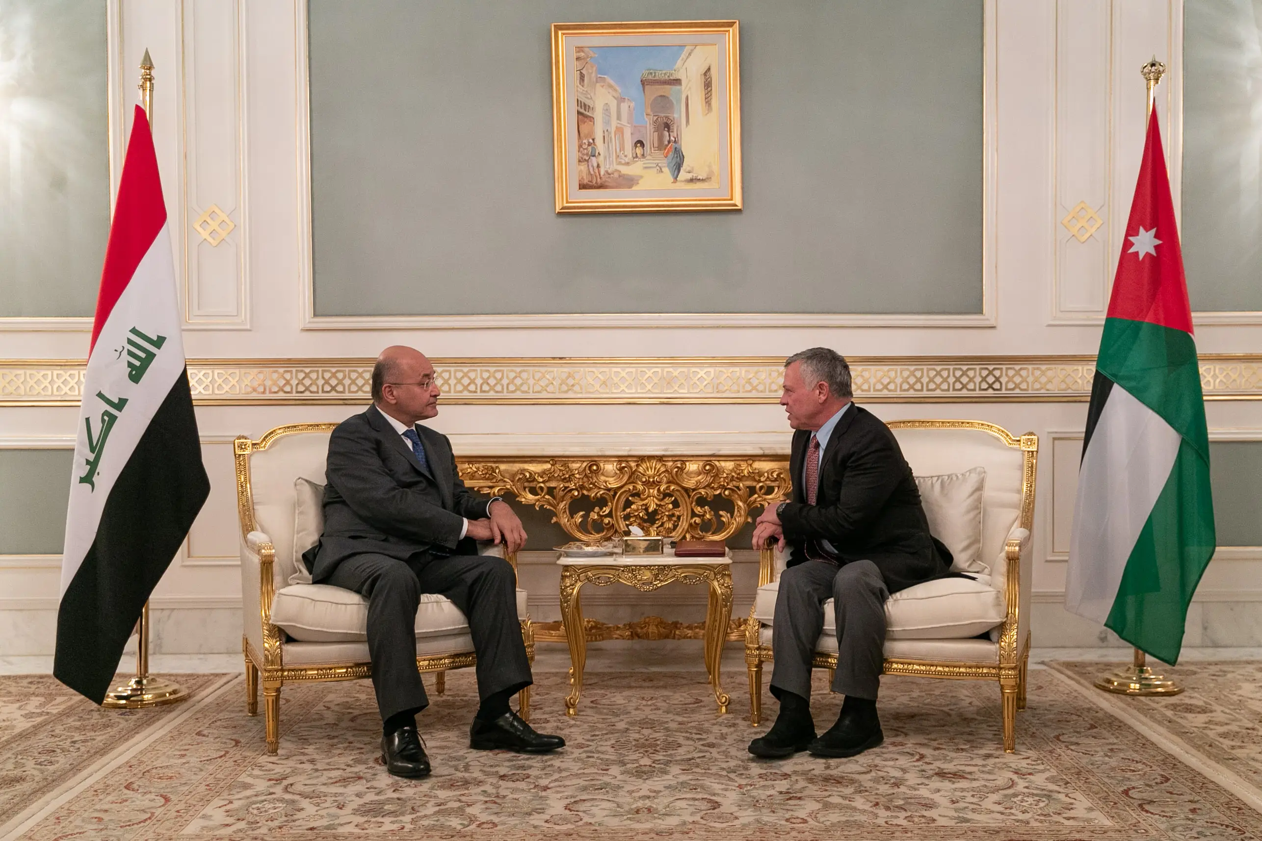 King meets Iraqi president in Tunis