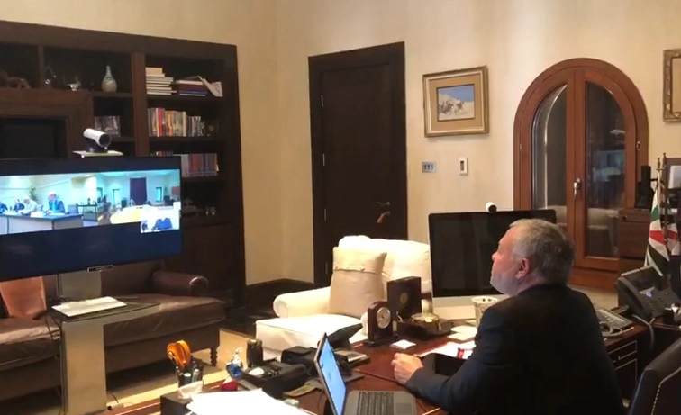 King, via teleconference, chairs follow-up meeting on measures to counter COVID-19, safeguard citizens’ wellbeing