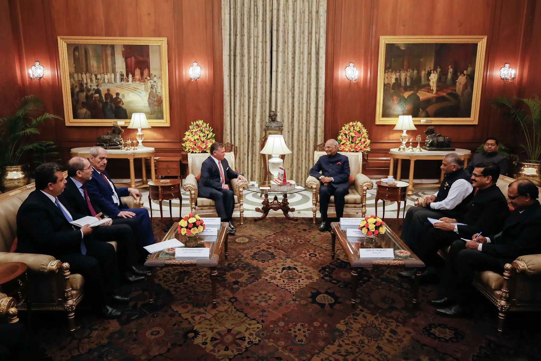 King holds talks with Indian president, meets VP