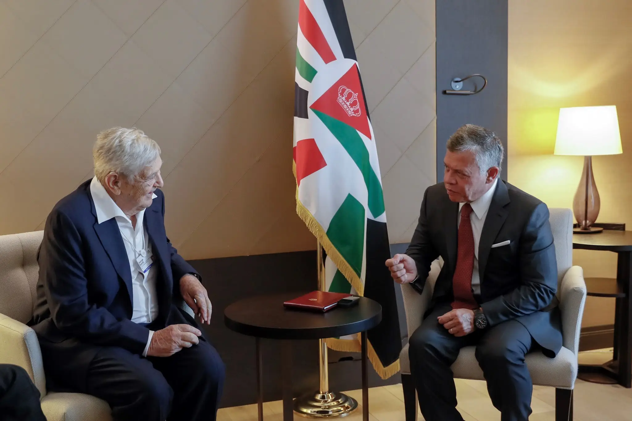 King meets chair of Open Society Foundations in Davos