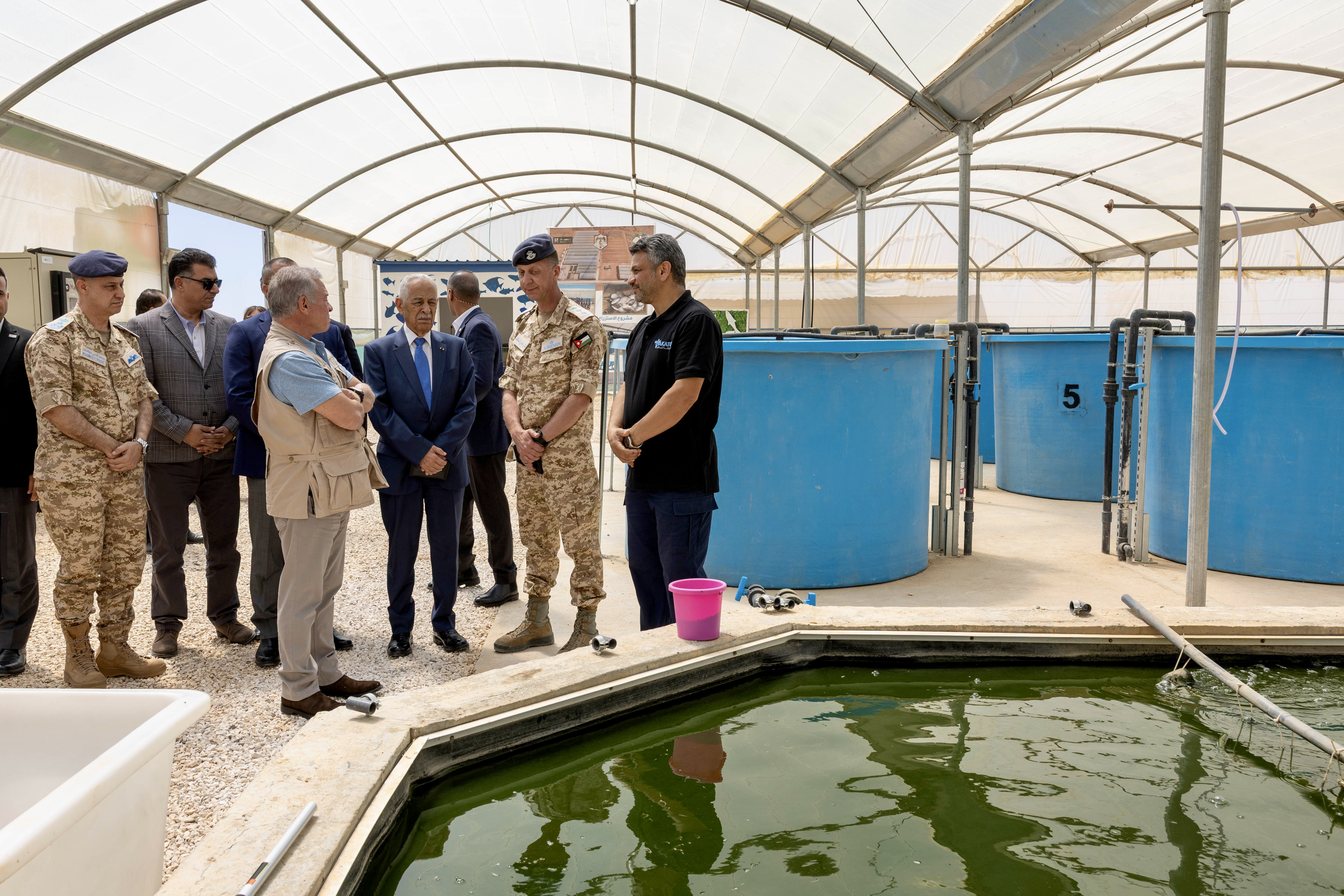 King visits fish farming project in Al Jafr district