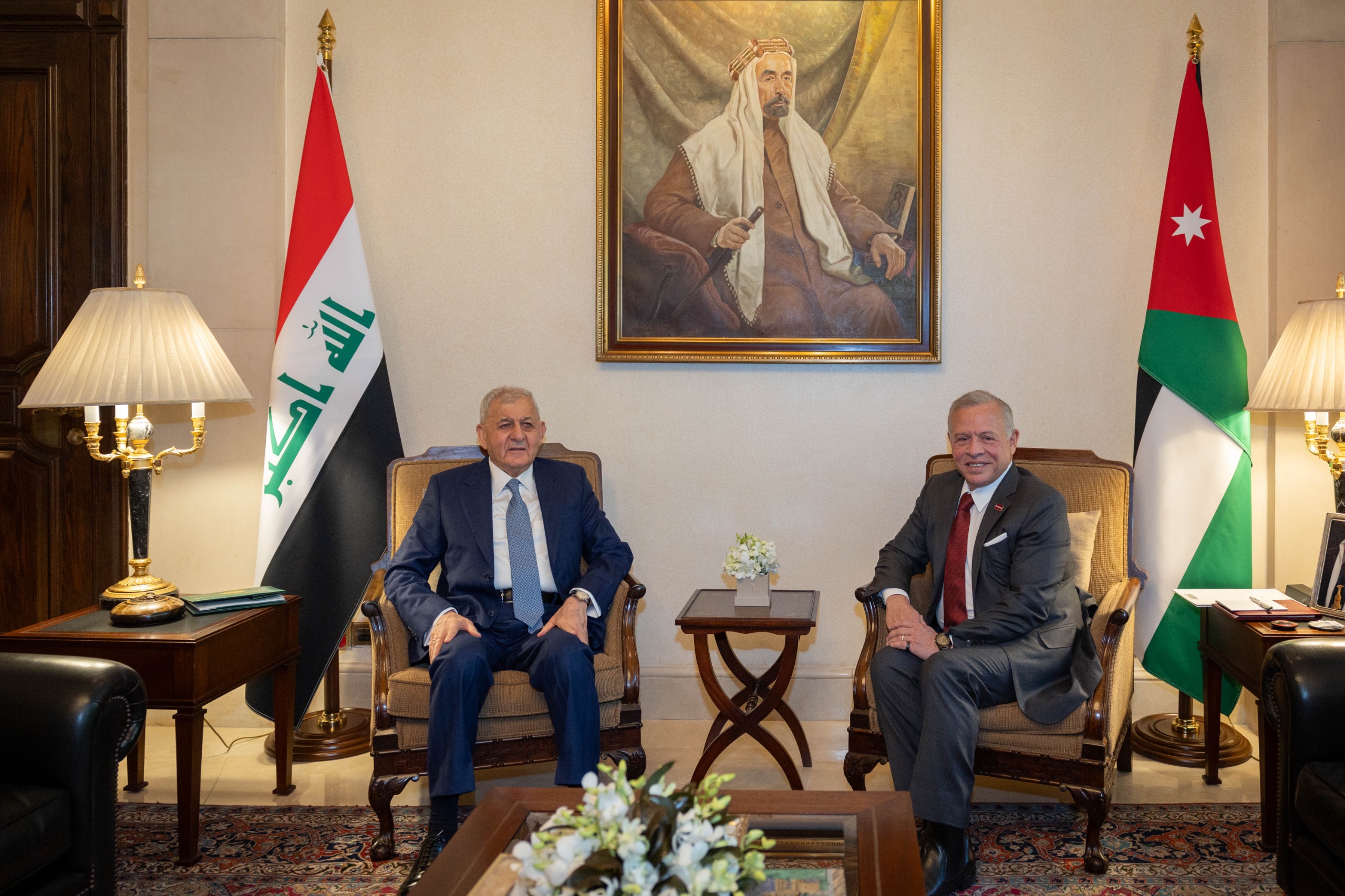 King meets with Iraq president at Basman Palace