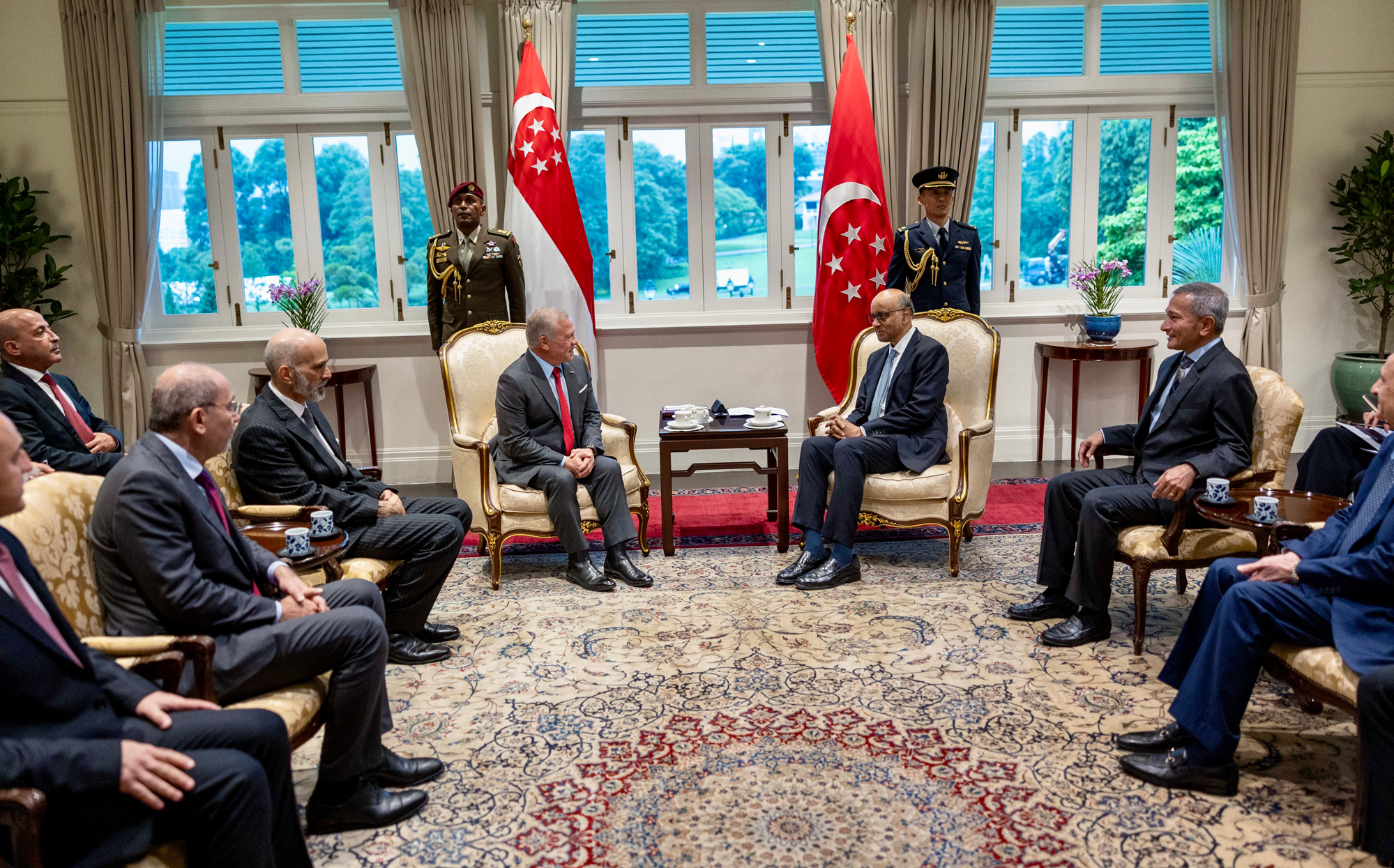 King, Singapore president discuss enhancing cooperation, regional developments