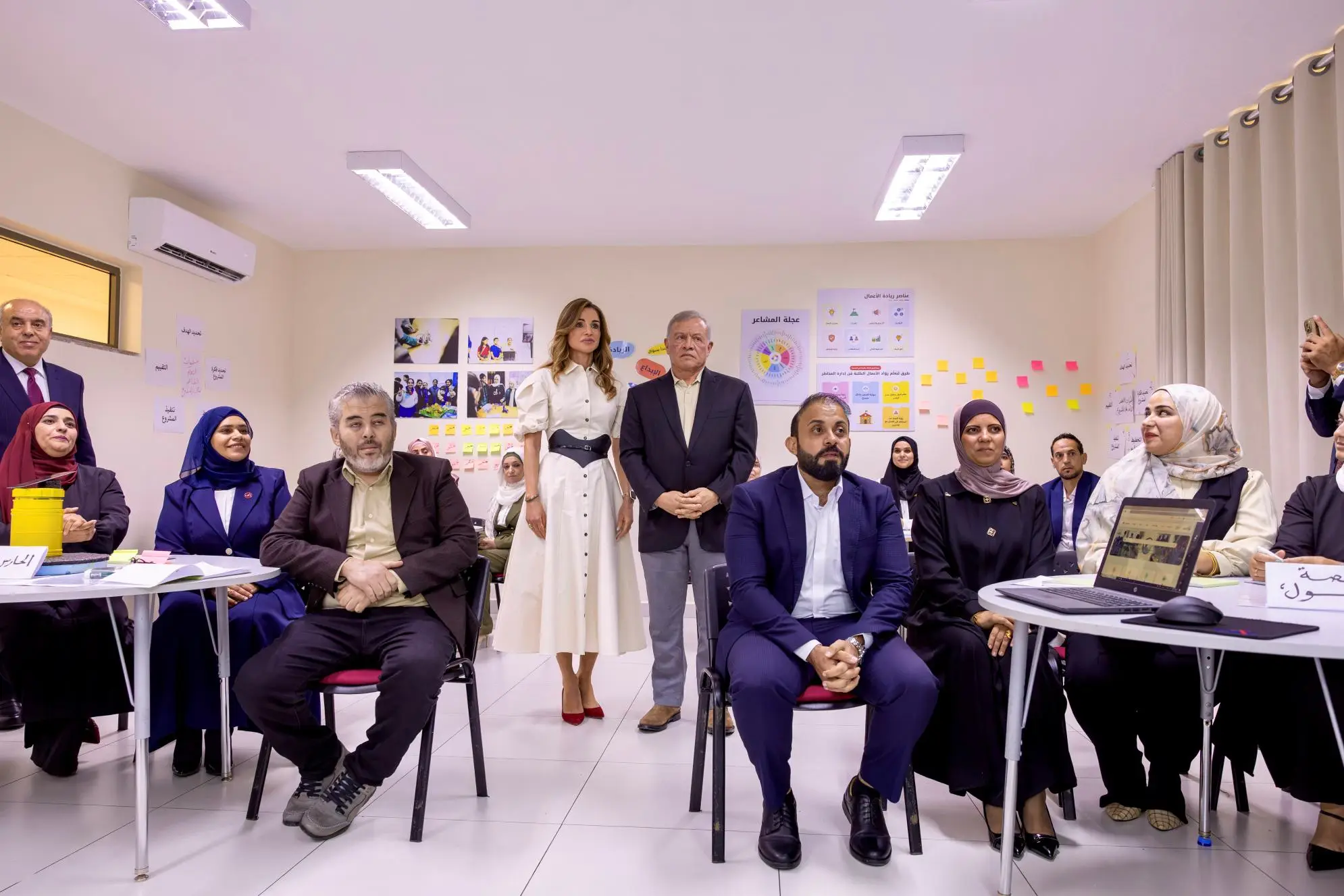 King, Queen visit Aqaba school to mark World Teachers&rsquo; Day